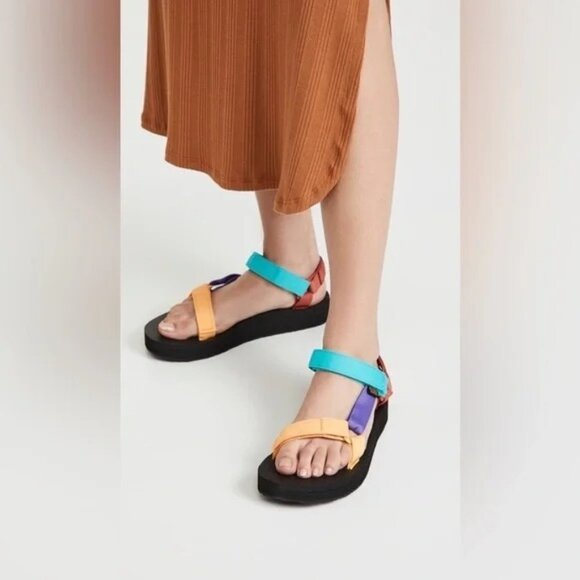 NWT Teva Women's Midform Universal Bright Retro Multicolor Strappy Sandals 10 - Picture 1 of 10